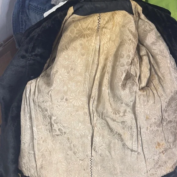 Elegant Vintage Black Faux Fur Short Stylish Jacket Big Button - Picture 9 of 11